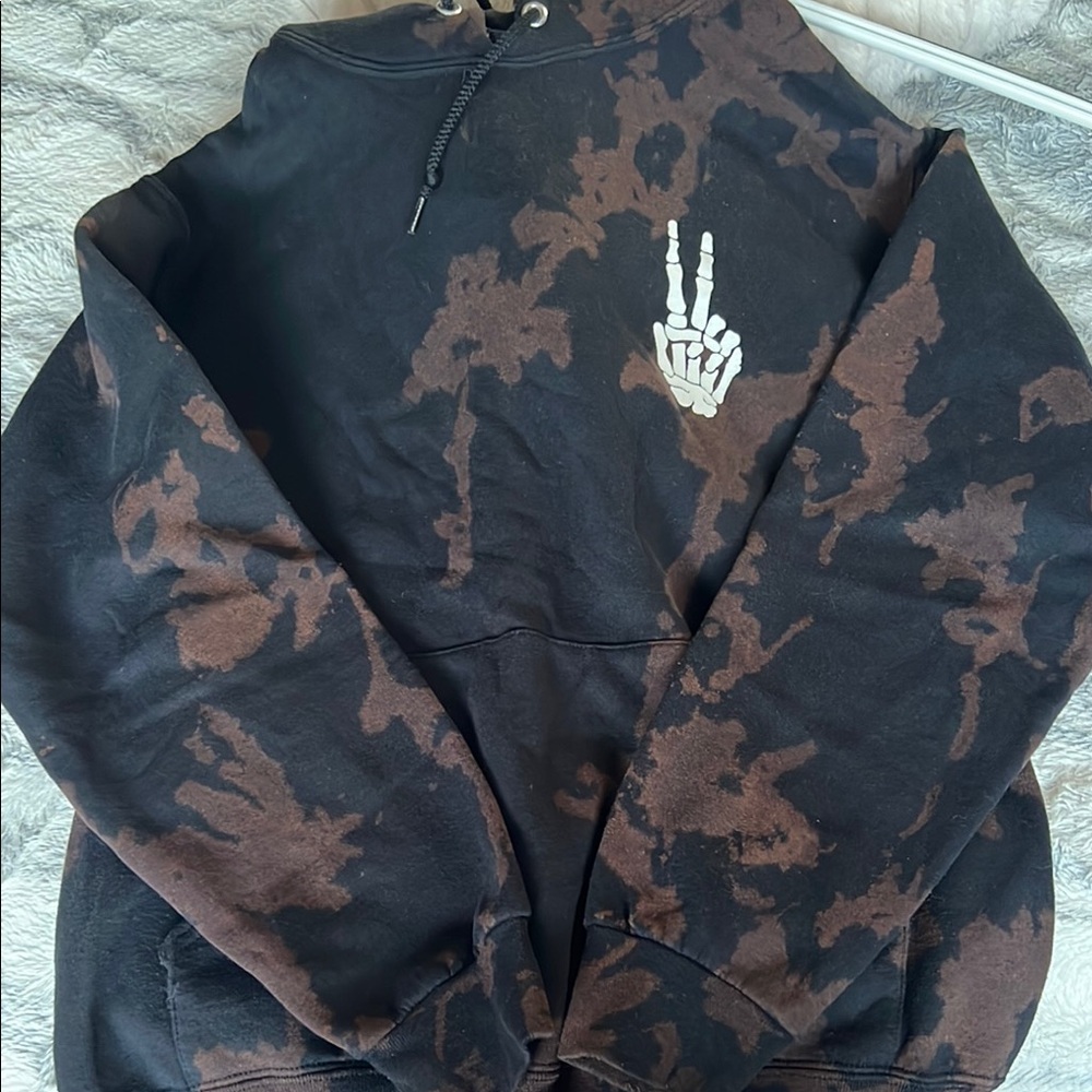 Men's Black and Brown Graphic Hoodie